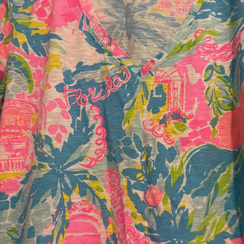 Lilly Pulitzer Florida t shirt size medium waist measures - Picture 4 of 6